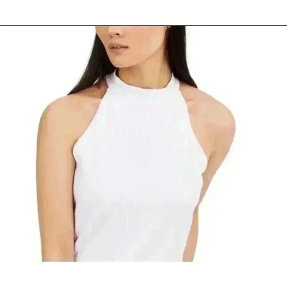 INC‎ International Concepts Mock-Neck Halter Top (Pure White, Size XL) - Picture 3 of 3